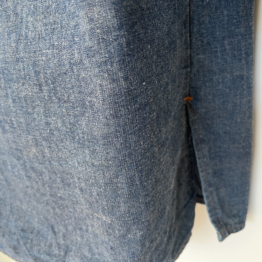 Levis Vtg Shirt Orange Tab Big E Denim Long Sleeve Sz M Made USA 100% Cotton - Picture 4 of 6